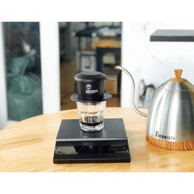 Phin nhôm pha cà phê MÀU ĐEN mạ màu anode cao cấp Greenfields Coffee