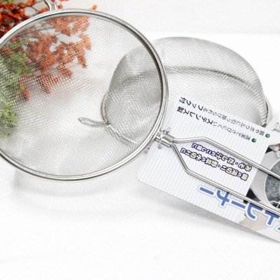 Combo vợt lọc thực phẩm inox Echo φ15cm + mút rửa xoong nồi 2 mặt thô/mịn - made in Japan