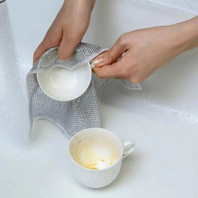 COMBO 3 Miếng Vải Lưới Đa Năng, Khăn Sợi Kim Loại, Chống Mài Mòn, Lau Bát Đũa, Nồi Chảo Tiện Dụng, Sạch Sẽ Khu Bếp - Takyhome 5154set3