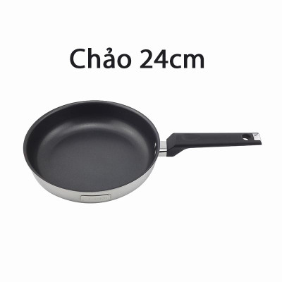 Bộ nồi chảo inox 3 lớp đáy liền cao cấp Elmich Trimax XP (Quánh 16, nồi 20, chảo 24cm)