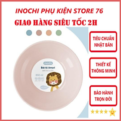 Bát Ăn Amori Sản Xuất Theo Tiêu Chuẩn Xuất Nhật Chất Liệu Nhựa Nguyên Sinh Đảm Bảo An Toàn Tuyệt Đối Cho Người Sử Dụng- Chính Hãng inochi ( Tặng kèm khăn lau pakasa)