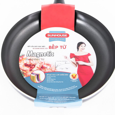 CHẢO SUNHOUSE ĐÁY TỪ MAGNETIC PAN SHM22 - Hàng chính hãng