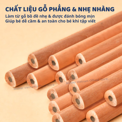 Bút Chì 2B 4B 6B Mideer cho bé tập viết cạnh tam giác Thick Triangular Pencils