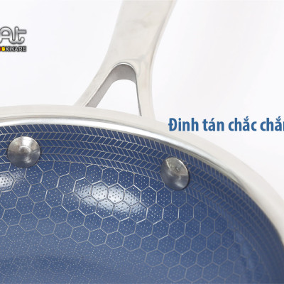 [Hàng chính hãng] Chảo chiên/ rán iMAT Hybrid Blackcube chống dính Ceramic lòng xanh size nhỏ 18cm