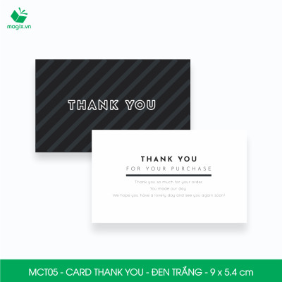 MCT05 - 9x5.4 cm - 500 Card Thank you, Thiệp cảm ơn khách hàng, card cám ơn cứng cáp sang trọng