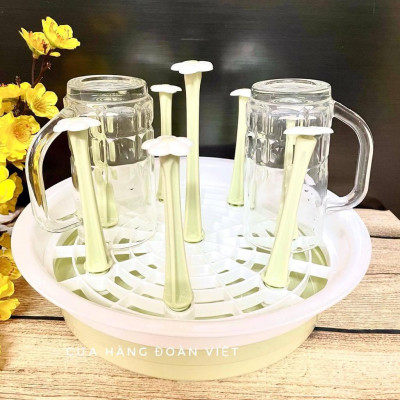 Khay úp ly, khay úp cốc 8 nhánh để ly - Tháo ráp tiện lợi, nhựa C.Lượng chống bám bẩn 28 cm. Chuyên phục vụ Sp Gia dụng,