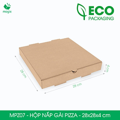 MPZ07 - 28x28x4 cm - 60 Hộp nắp gài pizza đa dụng - Hộp nắp gập, hộp carton gói hàng, hộp quà