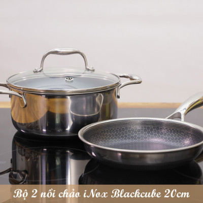 Bộ 2 nồi chảo iMat Blackcube 20cm