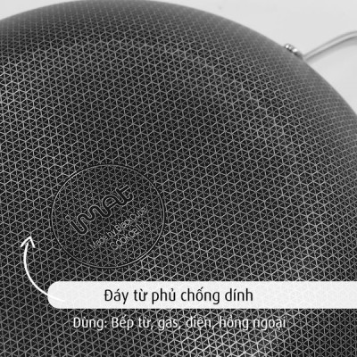 [Hàng chính hãng] Chảo xào/ đa năng sâu lòng inox iMat Hybrid Blackcube 20cm, Phủ chống dính Ceramic đen