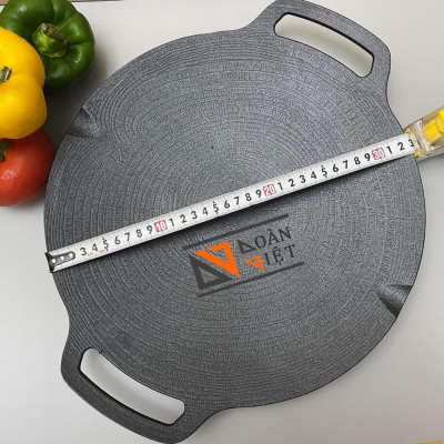 [TẶNG TÚI] Chảo NƯỚNG CHỐNG DÍNH VÂN ĐÁ HÌNH XOẮN ỐC, GANG ĐÚC NGUYÊN KHỐI 33cm - Phong cách Hàn Quốc, an toàn.
