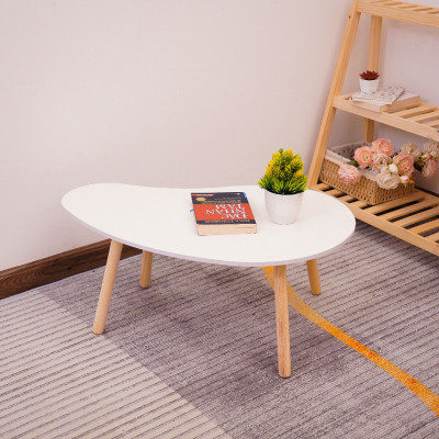 Bàn trà sofa hạt đậu, bàn cafe ngồi bệt, ngồi ghế, chân gỗ tự nhiên, mặt trắng phong cách sang trọng - BH 12 tháng