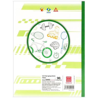 Combo 5 Vở 4 Ly Ngang 96 Trang 100gsm Class Refesh - Hồng Hà 0445 (Mẫu Màu Giao Ngẫu Nhiên)