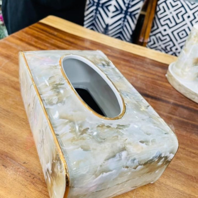 HỘP ĐỰNG GIẤY ĂN BẮNG SỨ VÂN ĐÁ CAO CẤP - VD62