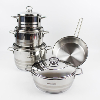 Bộ 5 nồi chảo inox Châu Âu Korkmaz Astra A2020 - Hàng chính hãng