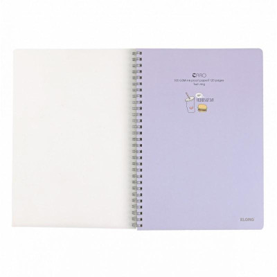 Vở Caro lò xo kép bìa nhựa 2 mặt KLONG B5 120 trang 100/76; MS: 575