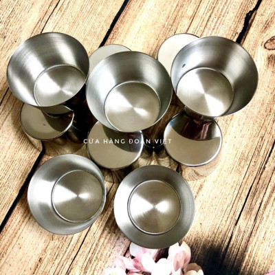 Khuôn Bánh Flan Inox Không Gỉ - Combo 10 khuôn 7 x 4 cm (Có Nắp). Chuyên phục vụ Sp Gia dụng, Khuôn làm bánh, Dụng cụ họ
