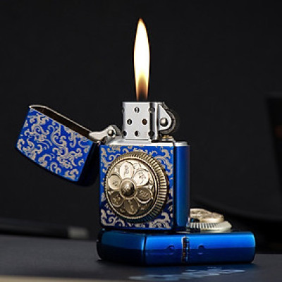 Vỏ Hột Quẹt Bật Lửa Zorro Z91725B Khắc họa tiết hoa văn đẹp độc lạ - Dùng Xăng Đá Cao Cấp