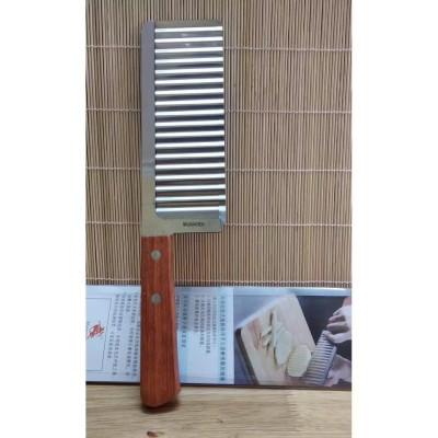 Dao Cắt Lát Sóng Củ Quả Cán Gỗ - Dao Tạo Hình Lượn Sóng Trang Trí Thực Phẩm