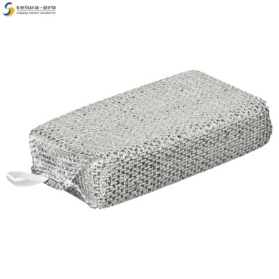 Set 03 miếng cọ rửa bọc lưới bằng nhôm Seiwa Pro - Hàng Nội Địa Nhật Bản