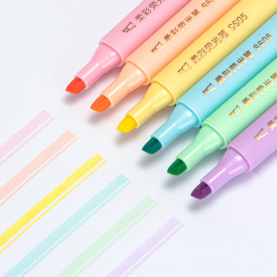  Bút dấu dòng dạ quang màu Macaron Deli – 6 chiếc/ hộp- S605