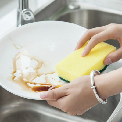 Combo Lố 12 Miếng cọ rửa chén bát xanh vàng tiện dụng