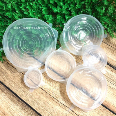 [MỚI] Bộ 6 Nắp Bọc Thực Phẩm - Silicon Co Giãn Chịu Nhiệt. Chuyên phục vụ Sp Gia dụng, Khuôn làm bánh, Dụng cụ học Sinh,