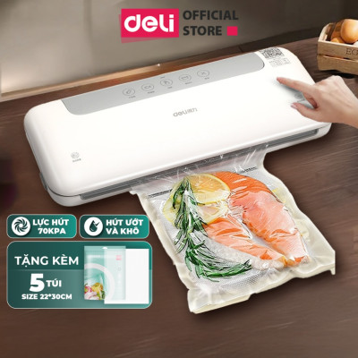 [TẶNG TÚI HÚT] Máy Hút Chân Không Thực Phẩm Không Kén Túi LM666 Công Suất Cao Tặng Kèm Ống Hút Thực Phẩm Tiện Lợi