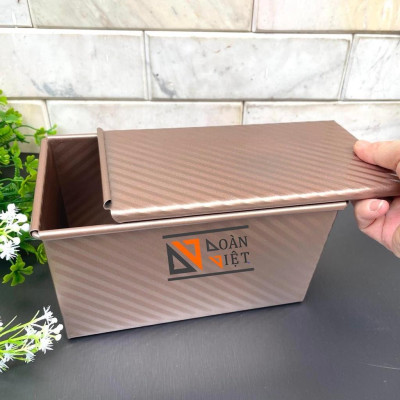 BÁNH MÌ SANDWICH vân GỢN SÓNG mẫu mới SIÊU ĐẸP C.Lượng. Khuôn bánh mì gối Thép CARBON chống dính màu VÀNG SANG TRỌNG. Ch