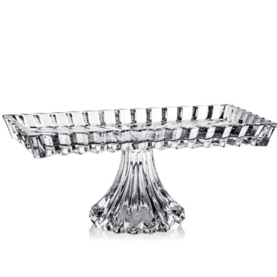 Chân bồng pha lê chữ nhật Rogaska Crown Jewel Platter 35 x 19 cm Hàng chính hãng