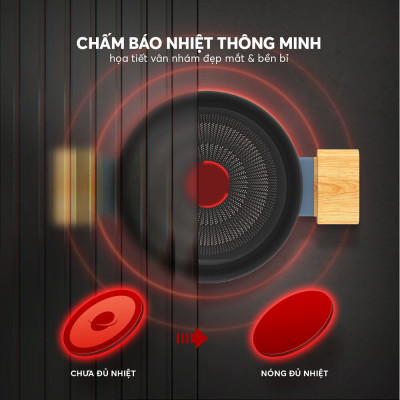 Bộ nồi chống dính vân gỗ Elmich Nature EL-5206MG04 size 18, 20, 24 chảo 26cm