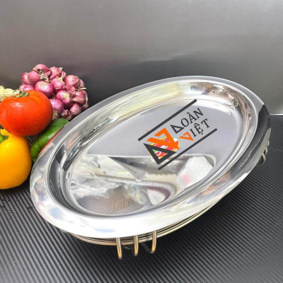 Dĩa Hột Xoài Inox C.Lượng Làm Bò Né, Bò Xào Bông Thiên Lý, Mực Né. . . Kèm Bếp Cồn Inox C.Lượng - Dụng Cụ Nhà Bếp, Nấu ă