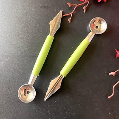 [2in1] Muỗng Múc Dưa Hấu, Trái Cây, Kem. . Viên Tròn Đẹp Mắt - Muỗng có đầu tròn và đầu răng cưa rất tiện ích - Dụng cụ