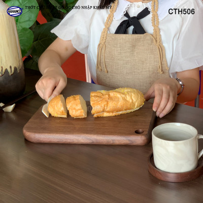 Thớt Chữ Nhật Gỗ Óc Chó Liền Khối Nhập Khẩu Mỹ / trang trí bàn ăn/ khay bánh mì/trái cây tráng miệng/bít tết/ Kê Thức Ăn Khi Thái/Pizza/Decor/chụp ảnh sản phẩm /Bánh/Beef Steak - CTH506