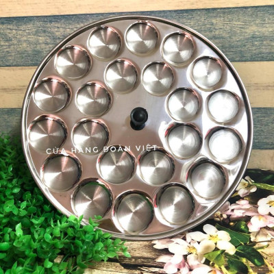 Khuôn Bánh Bèo - Inox tiện lợi có nút cầm chống nóng - Khuôn 22 Bánh, Đk khuôn 32cm. Chuyên phục vụ Sp Gia dụng, Khuôn l