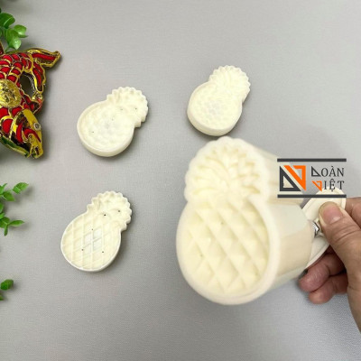 Khuôn Trung Thu 3D Siêu Sắc Nét - Hình QUẢ DỨA (THƠM) 4 mặt 50g,. Chuyên phục vụ Sp Gia dụng, Khuôn làm bán