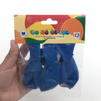 Bóng Mặt Cười Một Màu 8 Cái - Mẫu 2 - Xanh Dương