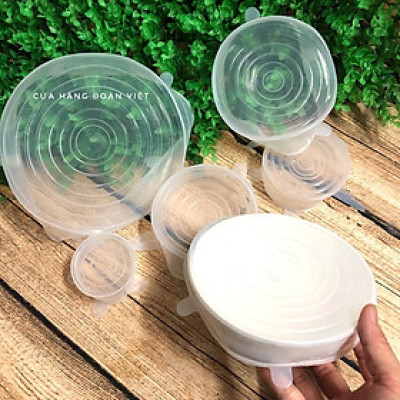 [MỚI] Bộ 6 Nắp Bọc Thực Phẩm - Silicon Co Giãn Chịu Nhiệt. Chuyên phục vụ Sp Gia dụng, Khuôn làm bánh, Dụng cụ học Sinh,