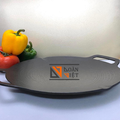 [TẶNG TÚI] Chảo NƯỚNG CHỐNG DÍNH VÂN ĐÁ HÌNH XOẮN ỐC, GANG ĐÚC NGUYÊN KHỐI 33cm - Phong cách Hàn Quốc, an toàn.