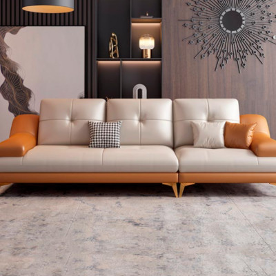 Sofa băng bọc da cao cấp BMSF36 Tundo Kích thước 2m4 x 90cm