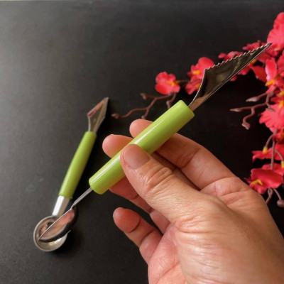 [2in1] Muỗng Múc Dưa Hấu, Trái Cây, Kem. . Viên Tròn Đẹp Mắt - Muỗng có đầu tròn và đầu răng cưa rất tiện ích - Dụng cụ