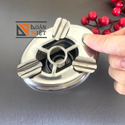 GẠT TÀN INOX 2 NGĂN - Có nút bấm, dày dặn, dễ vệ sinh. Chuyên phục vụ Sp Gia dụng, Khuôn làm bánh, Dụng cụ học Sinh, Nhà