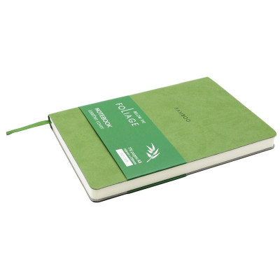 Sổ Bìa Da A5 - Không Kẻ Có Chấm 176 Trang 100gsm - Foliage Bamboo - The Sun - Màu Xanh Lá