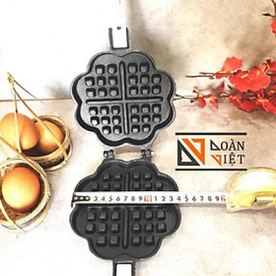 (Size mini 14cm) Khuôn Bánh Kẹp Tàn Ong Chống Dính - Bông sâu - Gang dày - cán nhựa - . Bánh ra thành phẩm đẹp, sắc sảo.
