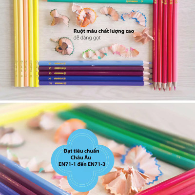 Combo bút chì màu Swans 24 màu - Hộp 24 màu + Quyển tô màu SACB (CLS1879-24G+)