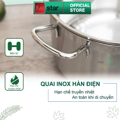 Nồi luộc gà 3 đáy 28 cm Fivestar FSN 28IN1 tặng 2 vá canh 
