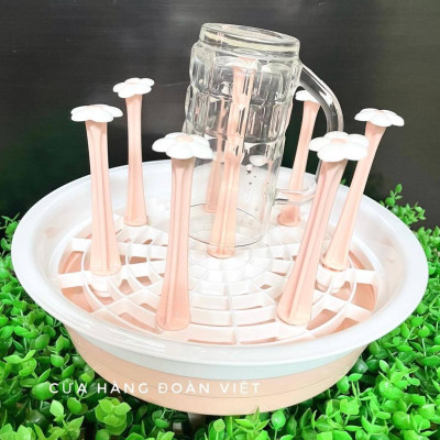 Khay úp ly, khay úp cốc 8 nhánh để ly - Tháo ráp tiện lợi, nhựa C.Lượng chống bám bẩn 28 cm. Chuyên phục vụ Sp Gia dụng,
