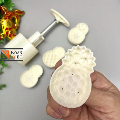 Khuôn Trung Thu 3D Siêu Sắc Nét - Hình QUẢ DỨA (THƠM) 4 mặt 50g,. Chuyên phục vụ Sp Gia dụng, Khuôn làm bán