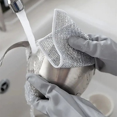 COMBO 3 Miếng Vải Lưới Đa Năng, Khăn Sợi Kim Loại, Chống Mài Mòn, Lau Bát Đũa, Nồi Chảo Tiện Dụng, Sạch Sẽ Khu Bếp - Takyhome 5154set3