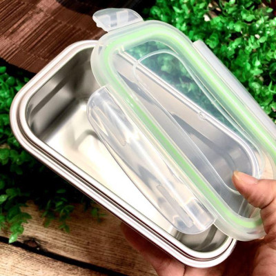 COMBO Bộ 3 Hộp BẢO QUẢN thực phẩm INOX 304 có NẮP. DỤng cụ đựng chứa trữ ĐA NĂNG trong tủ lạnh AN TOÀN SỨC KHOẺ. Chuyên