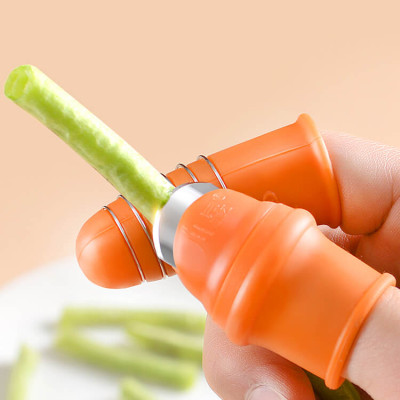 SET Dao Móng Tay Hái Rau Bóc Tỏi Bào Vỏ Củ Quả Kèm 5 Bao Silicon Bảo Vệ Ngón Tay Hamart